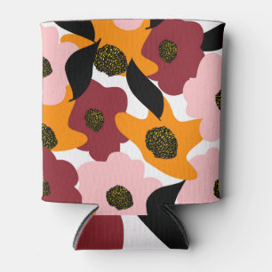 Porta-lata Flores De Camuflagem Retro: Desenho Da Mão Vintage