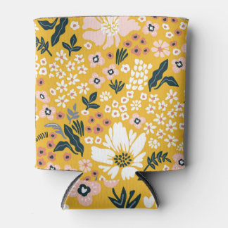 Porta-lata Flores de Jardim: Charme de Vintagem Amarela.