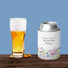 Porta-lata Flores de Jardim de Aquarela Boêmia