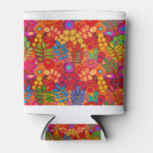 Porta-lata Flores de Jardim Ensolarado - Vermelho Amarelo Lar