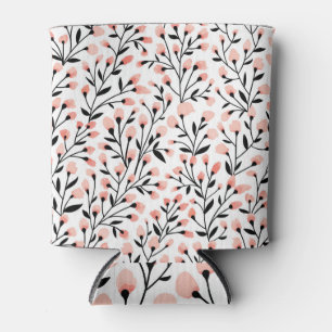 Porta-lata Flores De Rabo: Coral Floral Sem Costura.