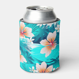 Porta-lata Flores do hibiscus na praia