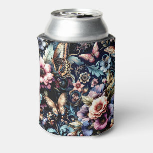 Porta-lata Flores e Borboletas Antigas da Primavera