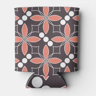 Porta-lata Flores geométricas, padrão artístico antigo.