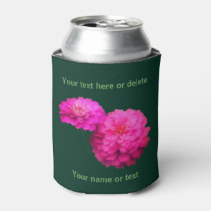 Porta-lata Flores Rosa Zinnia Personalizadas
