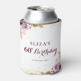 Porta-lata Flores roxas 60ª festa de aniversário