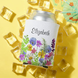 Porta-lata Flores silvestres bonito com nome personalizado mu