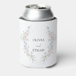 Porta-lata Flores Silvestres de Primavera Roxo Rosa Casamento
