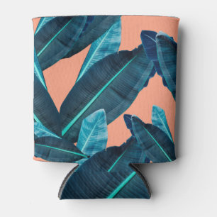 Porta-lata Flores tropicais, fundo botânico sem costura.