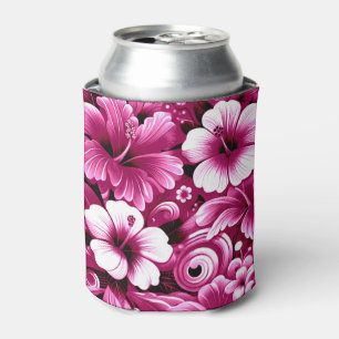 Porta-lata Flores tropicais havaianas Hibiscus Pink Padrão