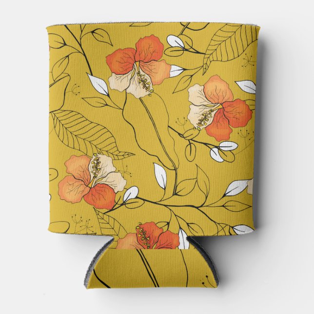 Porta-lata Flores Tropicais Saem: Papel de Parede Exótico. (Frente)