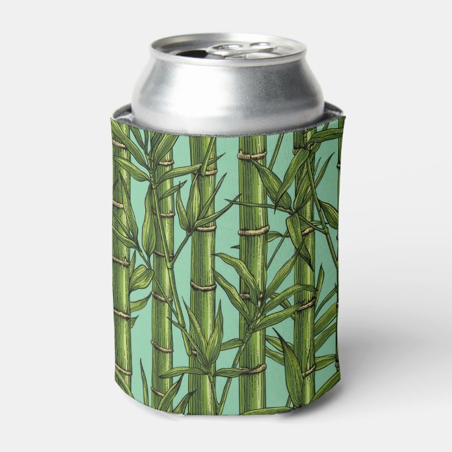 Porta-lata Floresta de bambu em azul claro (Can Front)