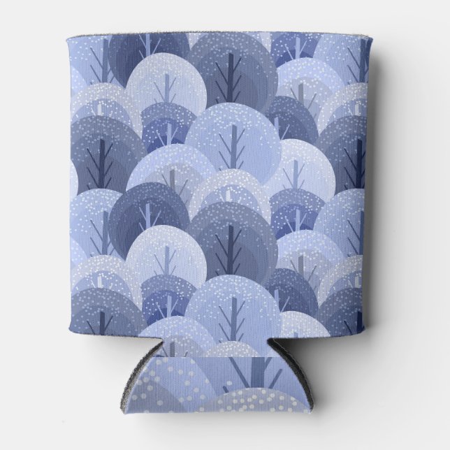 Porta-lata Floresta de inverno, árvores de Natal, design sem  (Frente)