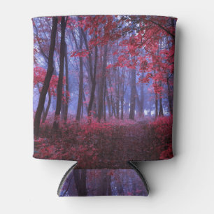 Porta-lata Floresta Mística: Fantasia de outono Rosa