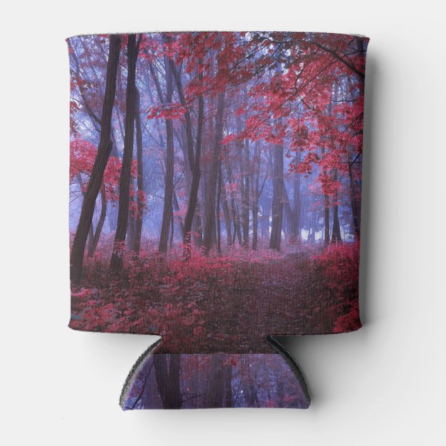 Porta-lata Floresta Mística: Fantasia de outono Rosa (Frente)
