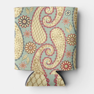 Porta-lata Flórida étnica, estilo paisley vintage.