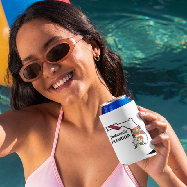 Porta-lata Flórida Sinalizador e Flor Personalizado Cooler (Criador carregado)