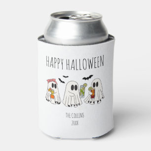 Porta-lata Fofa Fantasma Retro e Coquetéis Feliz Halloween