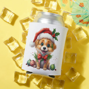 Porta-lata Fofo de Natal bonito com Papai Noel e Arco