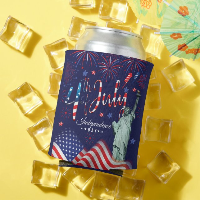 Porta-lata Fogos De Artifício Em 4 De Julho Com A Estátua De  (Verão in situ)