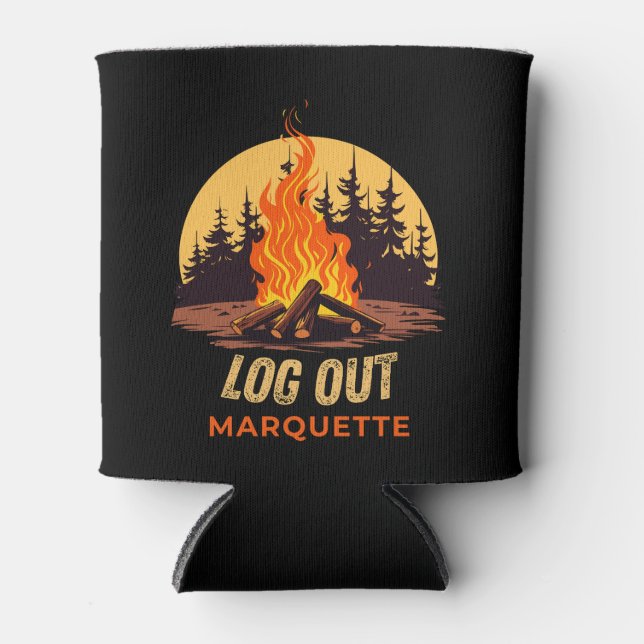 Porta-lata Fogueira de Marquette Michigan (Frente)