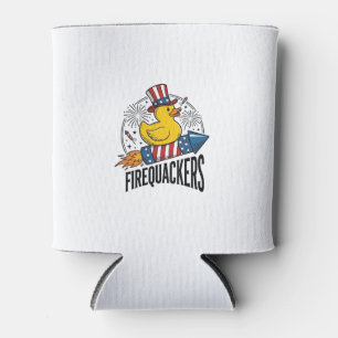 Porta-lata Fogueiras Pato Patriótico Camisa de Fogos de Artif