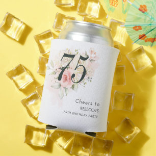 Porta-lata Folhagem Botânica Floral Cor-de-rosa 75.a Festa de