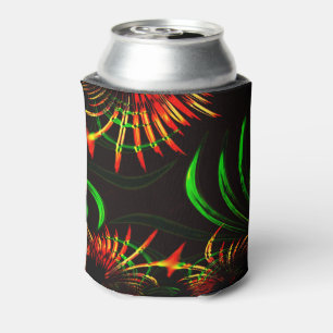 Porta-lata Folhas de erva, cores de fogo em "pétalas de flor