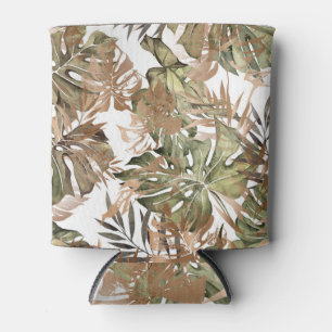 Porta-lata Folhas Douradas Tropicais Florais Sem Olhos