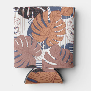 Porta-lata Folhas monstera exóticas, tropicais de safra.