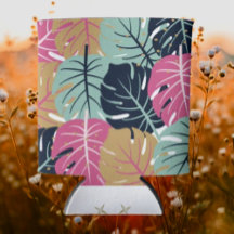 Folhas Tropicais de Palmeira em Rosa e Azul | Bebi