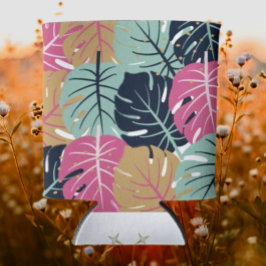 Porta-lata Folhas Tropicais de Palmeira em Rosa e Azul | Bebi
