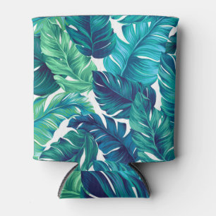 Porta-lata Folhas tropicais, design gráfico, palmas realistas
