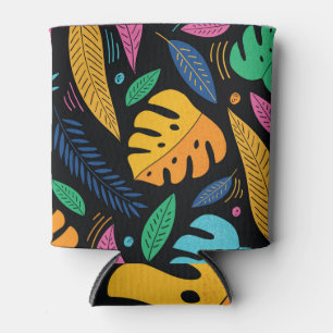 Porta-lata Folhas tropicais modernas: fundo sem costura.