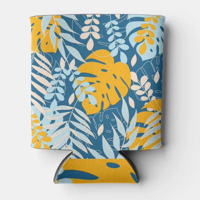 Porta-lata Folhas Tropicais: Selva Abstrato (Frente)