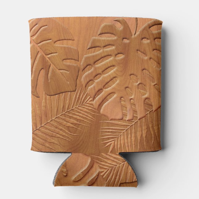 Porta-lata Foliage de madeira esculpida Impressão (Traseira)