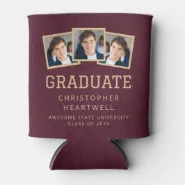 Porta-lata formando 3-Photo Burgundy 2025 Esportes Dourados