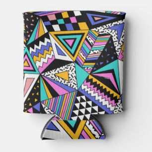 Porta-lata Formas Geométricas Retroativas: Vintagem Colorida.