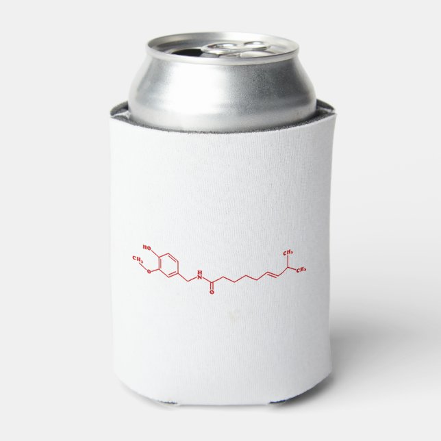 Porta-lata Fórmula Química Molecular de Capsaicina de Pimenta (Can Front)