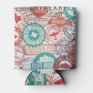 Porta-lata Fort Worth Texas: viagem carimbos.