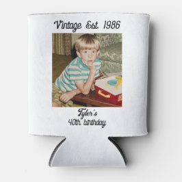 Porta-lata Foto Antiga de Aniversário Personalizada