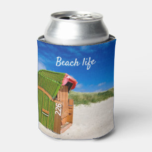 Porta-lata Foto da cadeira Green Beach, vida na praia, com te