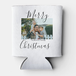 Porta-lata Foto da família Feliz Natal, moderna e elegante ru