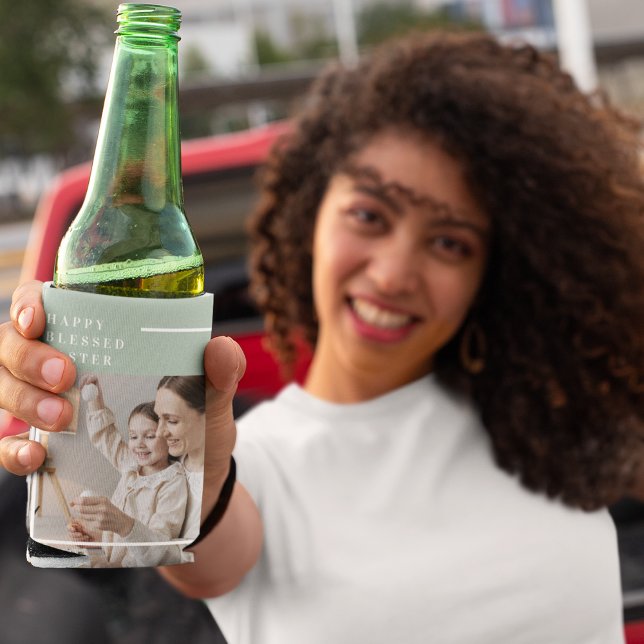 Porta-lata Foto da família Trendy | Green Happy Páscoa (Criador carregado)