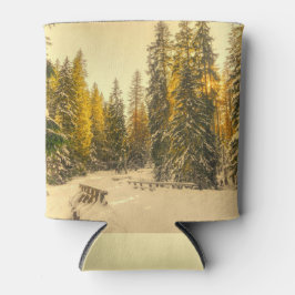 Porta-lata Foto da Natureza da Floresta de Pinheiros Cobertos