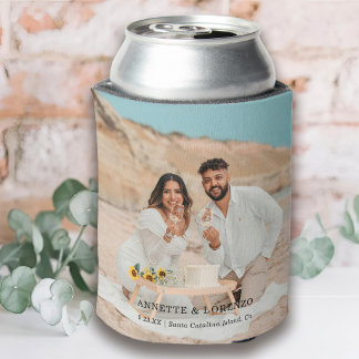 Porta-lata Foto de Casamento Personalizada | Nomes do Casal e