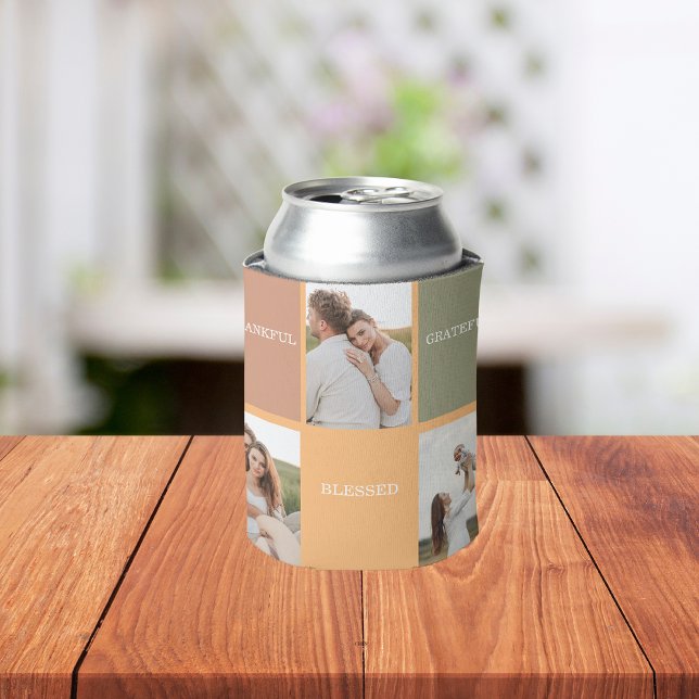 Porta-lata Foto de Colagem da Família | Agradecido Grateful (Criador carregado)