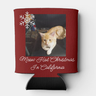 Porta-lata Foto de Gato Ruivo Personalizada com Texto