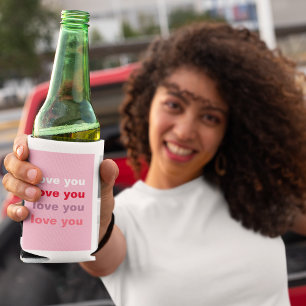 Porta-lata Foto de três cores Namorados Colorida Love You