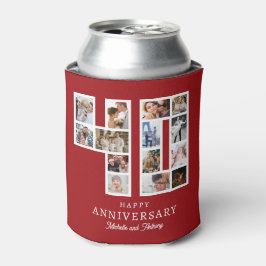 Porta-lata Foto do 40º Aniversário de Casamento em Vermelho R